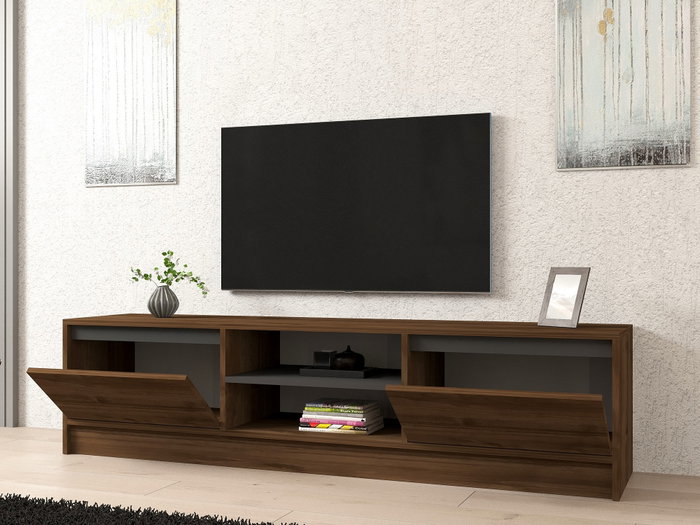 Hanah Home Soporte de TV Olça - Nogal y Antracita